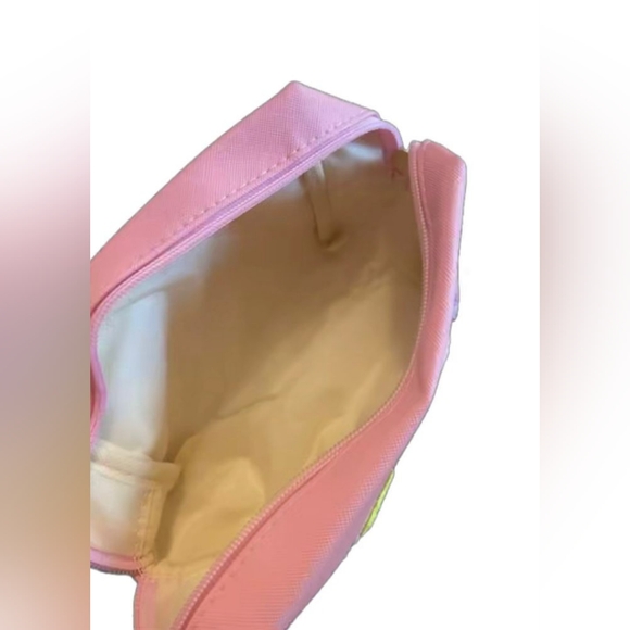 Pink "FACE" Cosmetic Makeup Bag, Patch Chenille Letter. Multi-colored - Picture 4 of 5